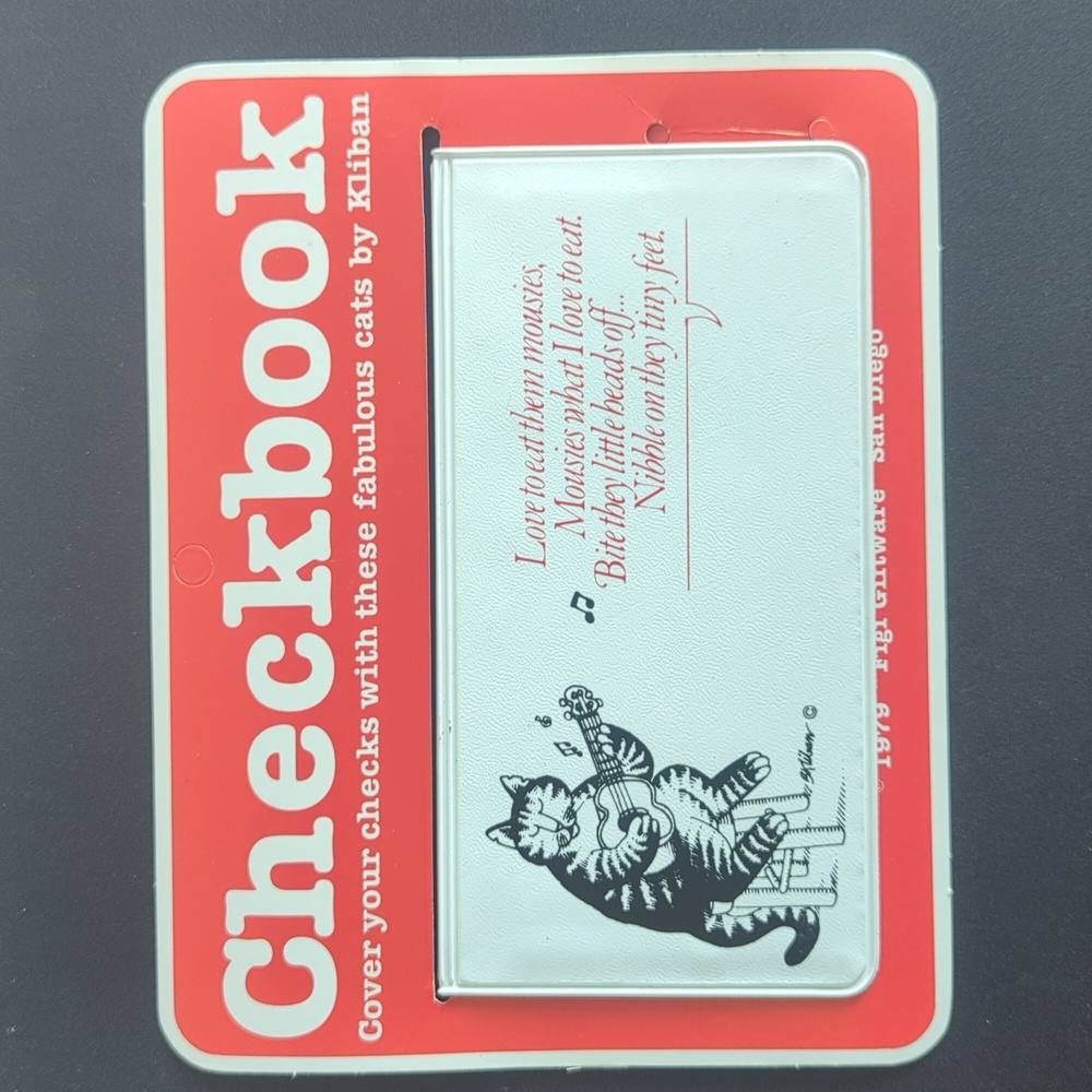 Kliban Singing Cat Checkbook Cover